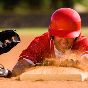 Baseball batter awaits pitch