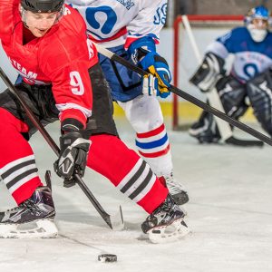 Hockey action shot